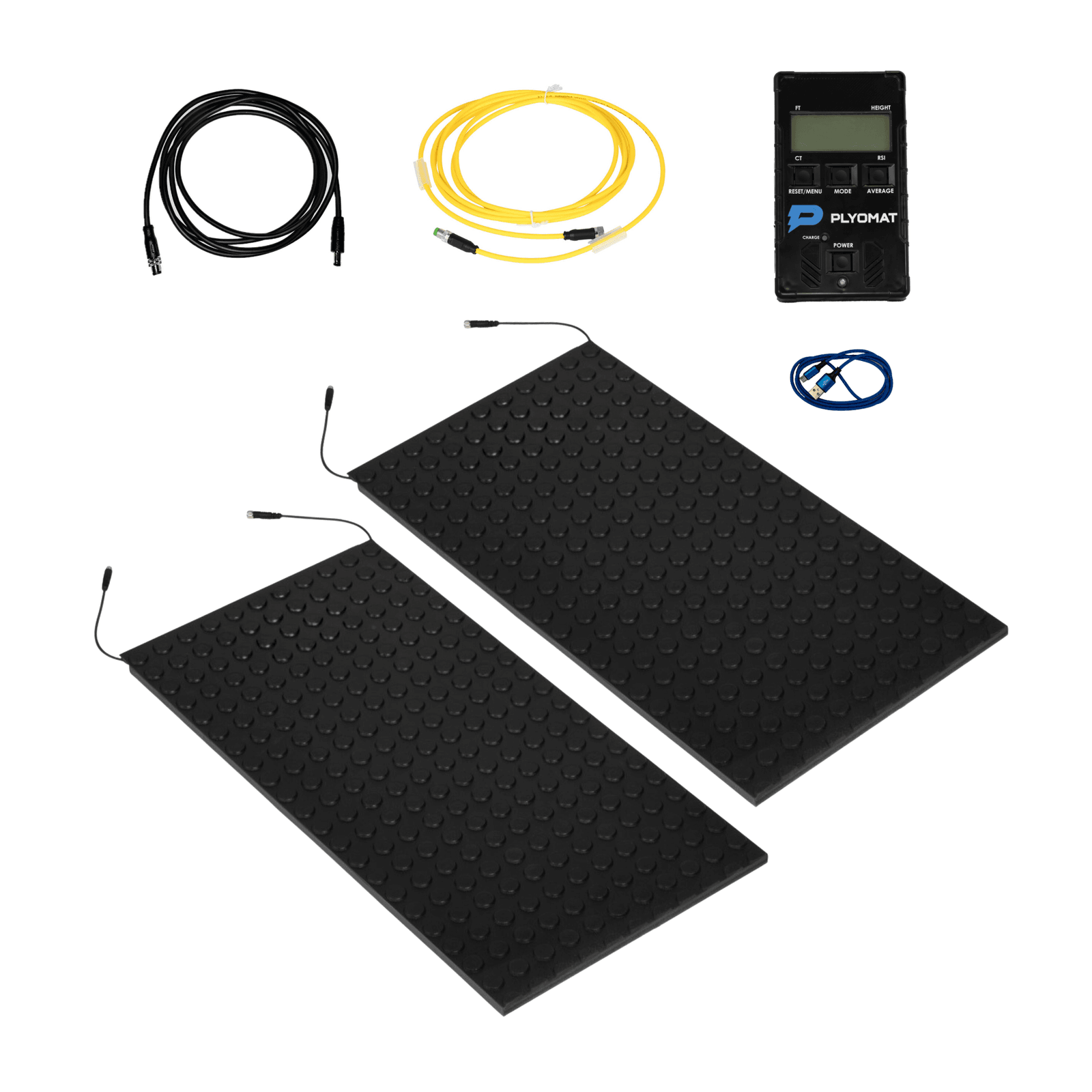 Plyomat Portable System, two mats, Controller 3.0, and cables